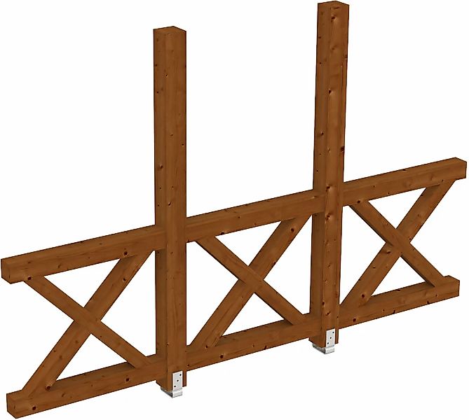 Skanholz Carport-Seitenwand "Andreaskreuz" freistehehend günstig online kaufen