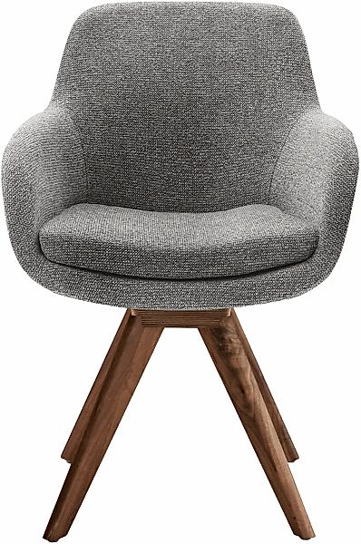 Musterring Esszimmerstuhl "Tavia", (Set), Chenille, Stativgestell Wildnussb günstig online kaufen