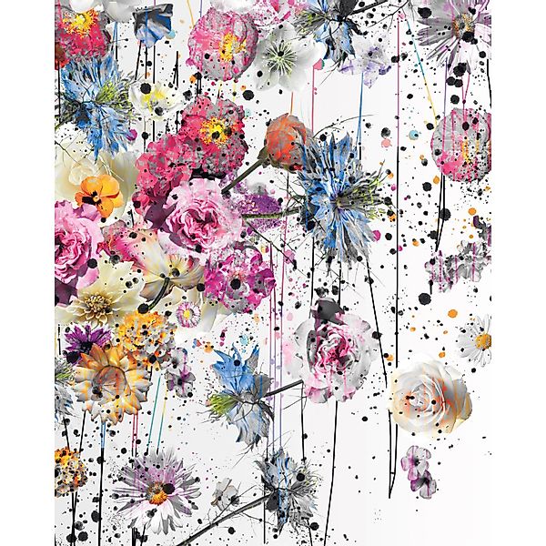 Sanders & Sanders Fototapete Blumen Malen Multicolor 200 x 250 cm 611881 günstig online kaufen