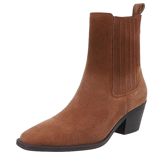 Ital-Design Elegante Leder-Stiefeletten für Damen - Komfort und Stil Wester günstig online kaufen