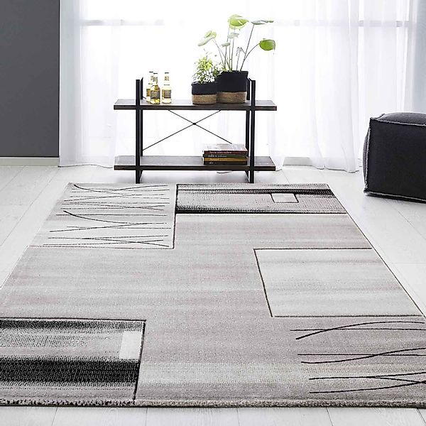 Vimoda Teppich Designer Teppich Wohnzimmer Grau günstig online kaufen