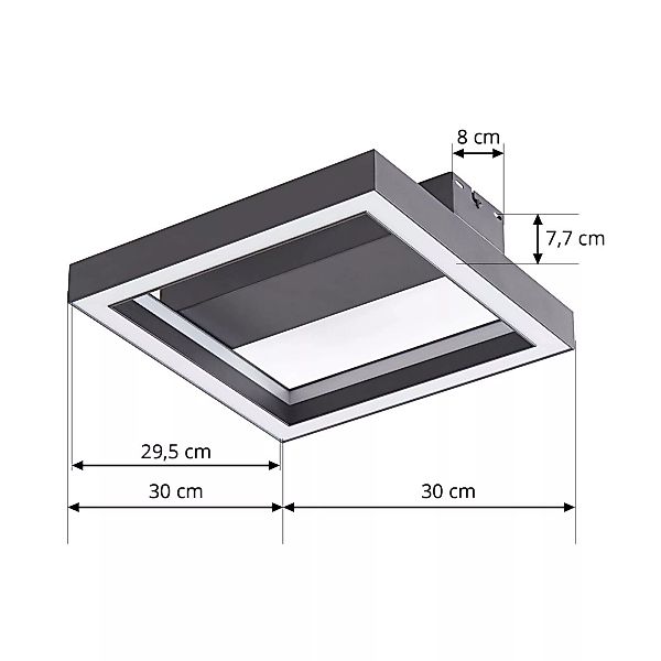 Lucande Smart LED-Deckenleuchte Tjado, 30 cm, schwarz, Tuya günstig online kaufen