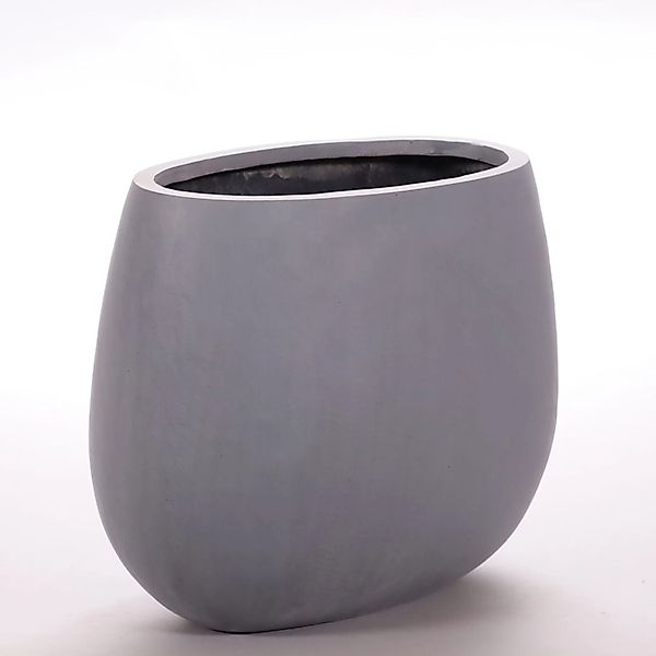 Elegant Einrichten Pflanzkübel Fiberglas 44x28x36cm Grau günstig online kaufen