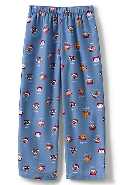 Gemusterte Flanell-Pyjamahose, Größe: 128-134, Blau, Polyester, by Lands' E günstig online kaufen