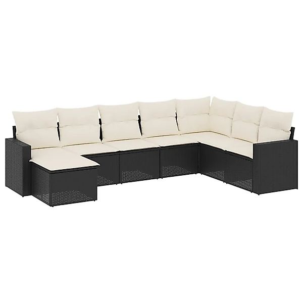 vidaXL 8-Tlg Garten-Sofagarnitur mit Kissen Schwarz Poly Rattan 3251693 günstig online kaufen