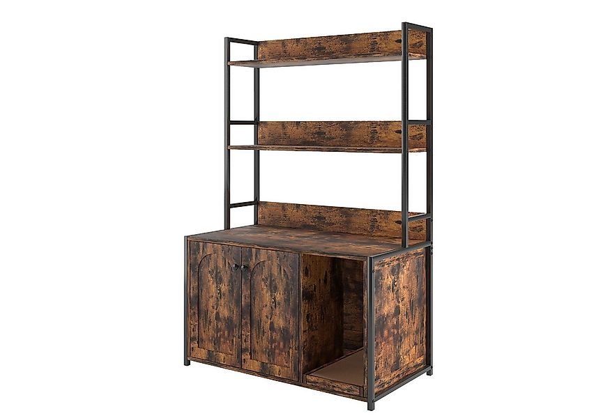 GarveeMore Katzentoilette mit Doppeltüren & Eingang & offenem Regal, Großer günstig online kaufen