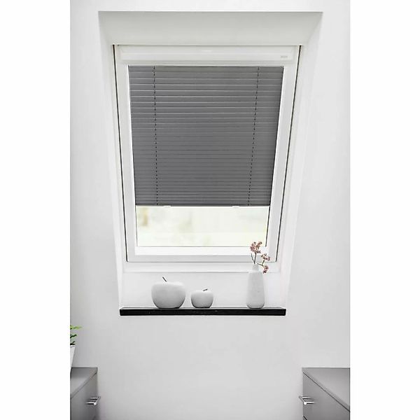 Dachfensterplissee grau B/L: ca. 95,3x122 cm günstig online kaufen