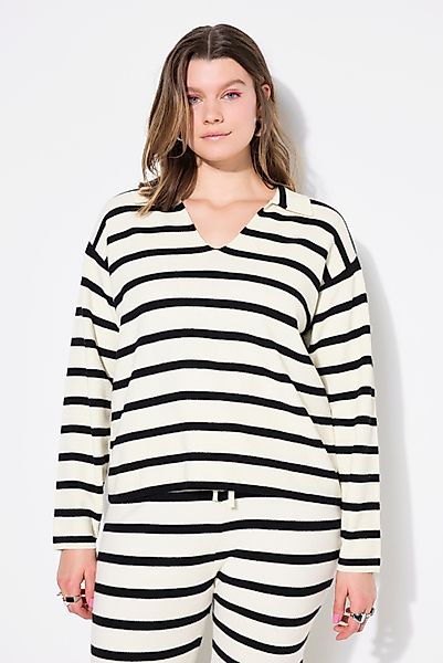Studio Untold Strickpullover Polo-Pullover oversize Strukturstrick günstig online kaufen