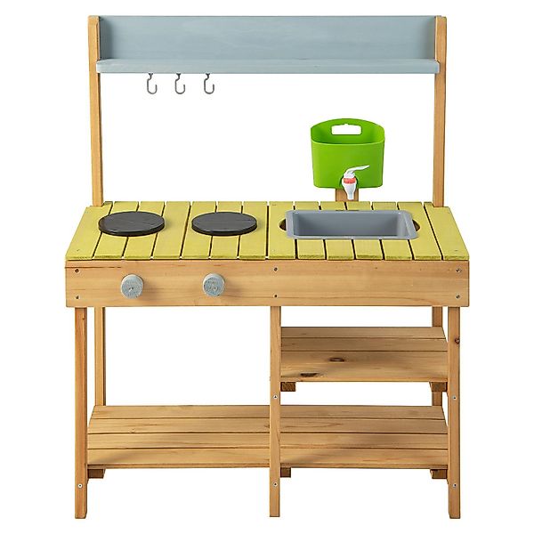 COSTWAY Outdoor-Spielküche Kinderküche Holz, mit Stauraum, günstig online kaufen