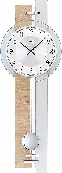 AMS Pendelwanduhr »W7441«, Quarzuhr,Holzgehäuse,Esszimmer,Wohnzimmer günstig online kaufen