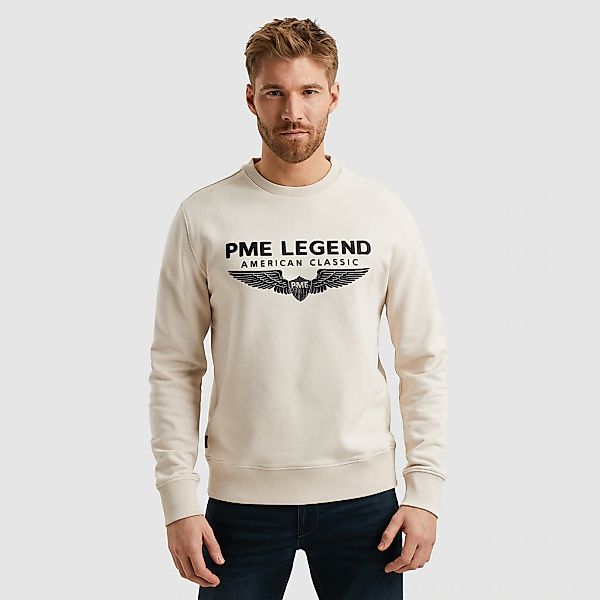 PME Legend Herren Rundhals Pullover CREWNECK LOGO CARRIER - Regular Fit günstig online kaufen