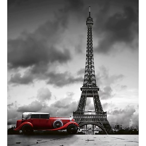 Fototapete RETRO CAR IN PARIS  | MS-3-0027 | Schwarz | Digitaldruck auf Vli günstig online kaufen