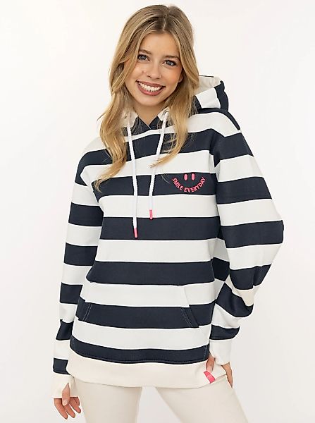 Zwillingsherz Hoodie ""Streifen Smile Everyday"", Blockstreifen, pinke Stic günstig online kaufen
