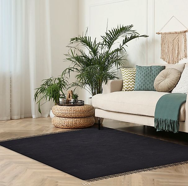 OTTO home Teppich "Cadis" rechteckig 5 mm Höhe Wendeteppich, mit Fransen, U günstig online kaufen