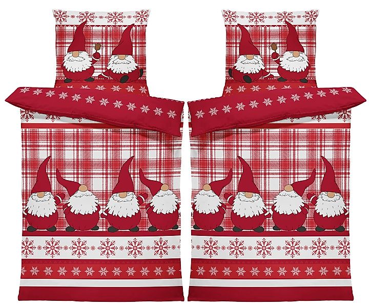 One Home Bettwäsche Wichtel Weihnachten Weihnachtsbettwäsche, günstig online kaufen