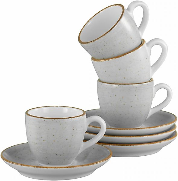 CreaTable Espressotasse »Vintage Nature Stein, Espresso-Set, 8-tlg.«, (Set, günstig online kaufen