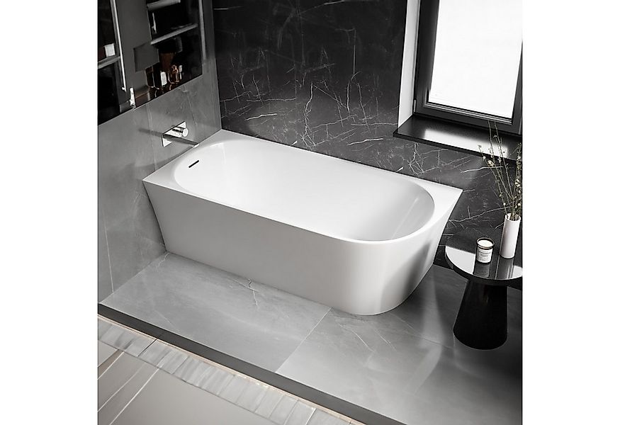 Bernstein Badewanne NORA CORNER, oval halb freistehende Badewanne Acryl Wei günstig online kaufen
