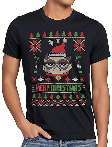 style3 T-Shirt Meh Christmas Jumper kater samtpfote x-mas pulli weihnachtsb günstig online kaufen