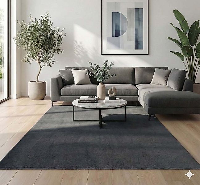 TaraCarpet Teppich Kurzflor-Teppich Madrid Uni, rechteckig, Höhe: 9 mm, Woh günstig online kaufen