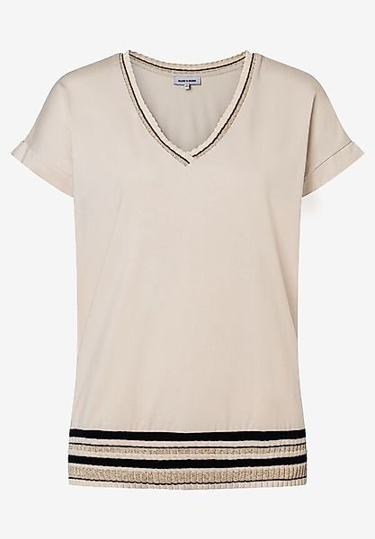 T-Shirt mit Strickbündchen, powder creme günstig online kaufen