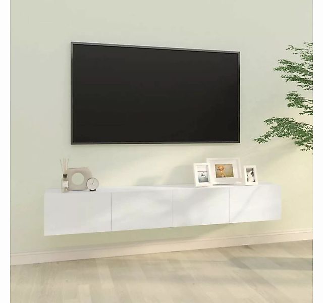 furnicato TV-Schrank TV-Wandschränke 2 Stk. Hochglanz-Weiß 100x30x30cm Holz günstig online kaufen