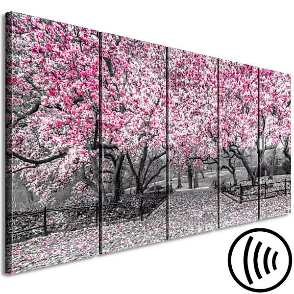 Wandbild Magnolia Park (5 Parts) Narrow Pink XXL günstig online kaufen