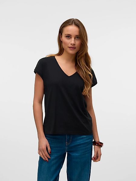 Vero Moda Kurzarmshirt VMLUNA SS V-NECK günstig online kaufen