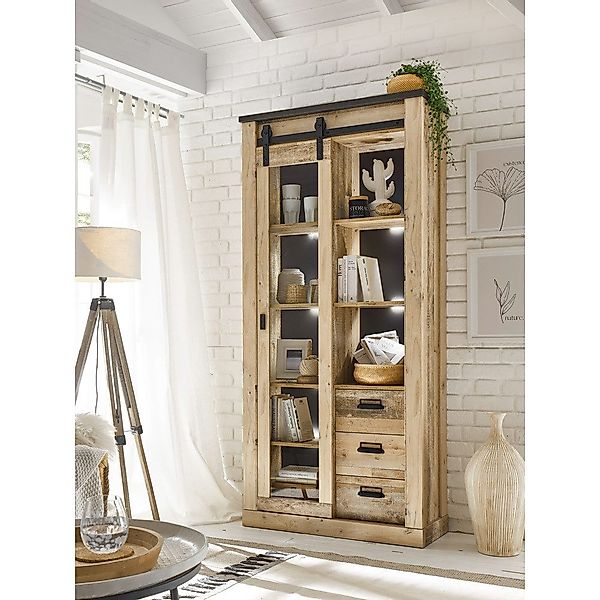 Lomadox Vitrine SHELTON-61 Old Style hell günstig online kaufen