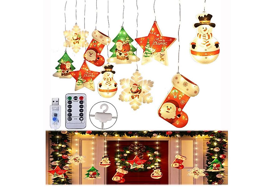 Rosnek LED-Lichterkette Lichtervorhang Innen Dimmbar, 3M Weihnachtsbeleucht günstig online kaufen