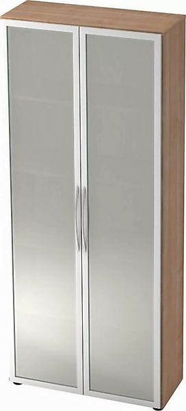 HAMMERBACHER Aktenschrank Glastürenschrank Basic 5 OH BxTxH 80x33x188cm Gri günstig online kaufen