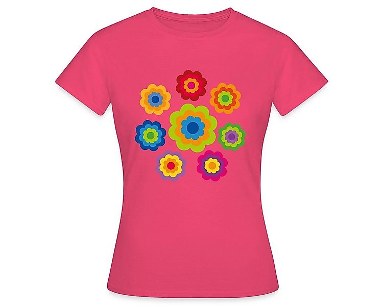 Spreadshirt T-Shirt 70er Jahre Hippie Flower Power Kostüm Blumen Fasching F günstig online kaufen