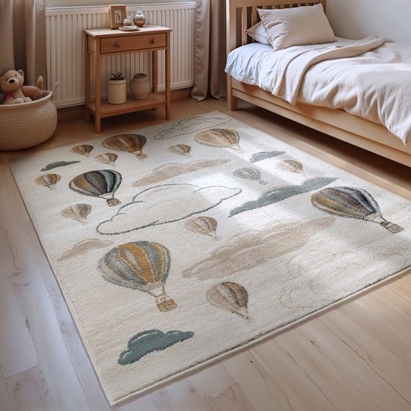 HANSE Home Kinderteppich "Hot Air Ballon" rechteckig 8 mm Höhe Spielteppich günstig online kaufen