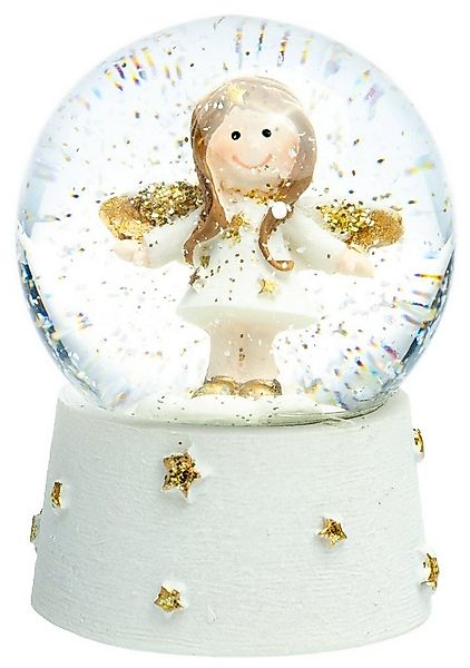 SIKORA Schneekugel SK05 Kleine Glas Schneekugel für Kinder Engel Weiss Gold günstig online kaufen