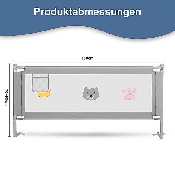 Clanmacy Bettschutzgitter Bettgitter Kinderbett Kinderbettschutzgitter Raus günstig online kaufen