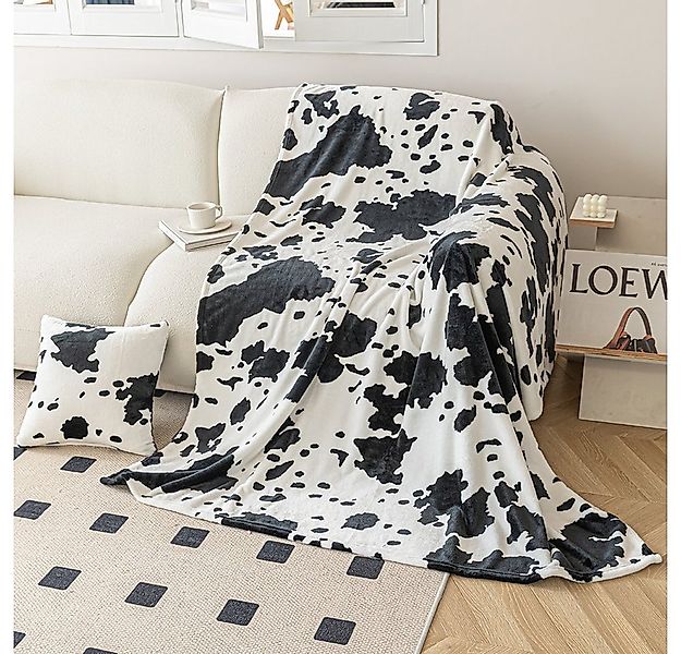 Wolldecke Kuh Muster / Kuscheldecke / Schlafdecke / 150x200cm, Brilliant, K günstig online kaufen