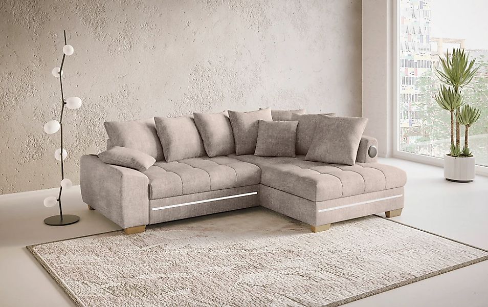 Mr. Couch Ecksofa "Nikita II, L-Form", mit Kaltschaum, RGB-LED, Soundsystem günstig online kaufen