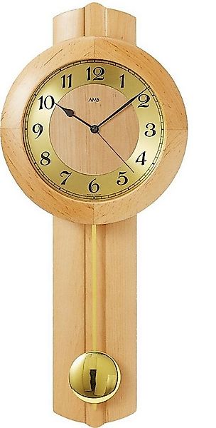 AMS Funk-Pendelwanduhr F5165/16 (Quarzuhr, Holz-/Glasgehäuse, Erle,Esszimme günstig online kaufen