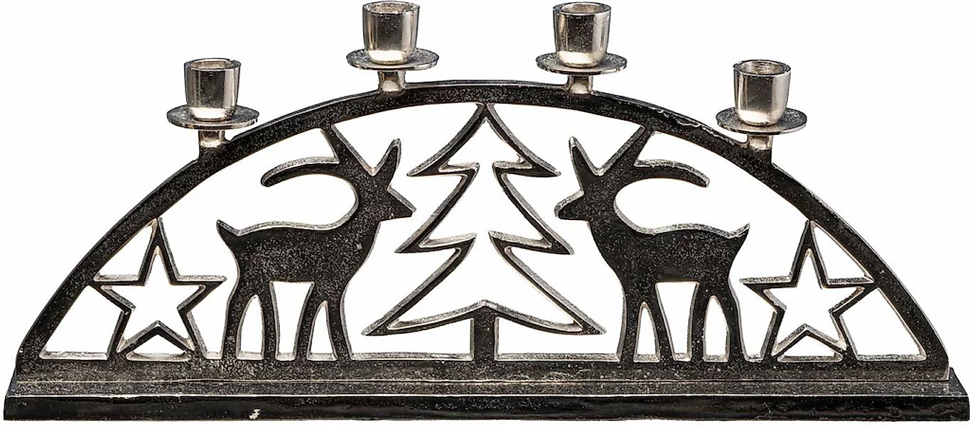 Creativ home Adventsleuchter "Weihnachtslandschaft für 4 Stabkerzen" günstig online kaufen