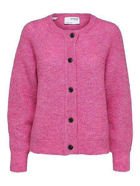 SELECTED Wollmix Strickjacke Damen Pink günstig online kaufen