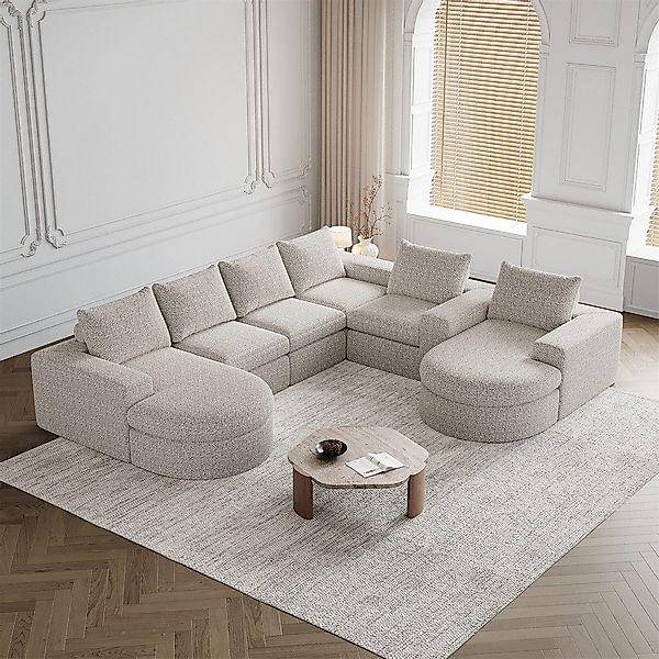 MODFU Sofa Modulares Chenille-Sofa mit Nackenkissen, günstig online kaufen