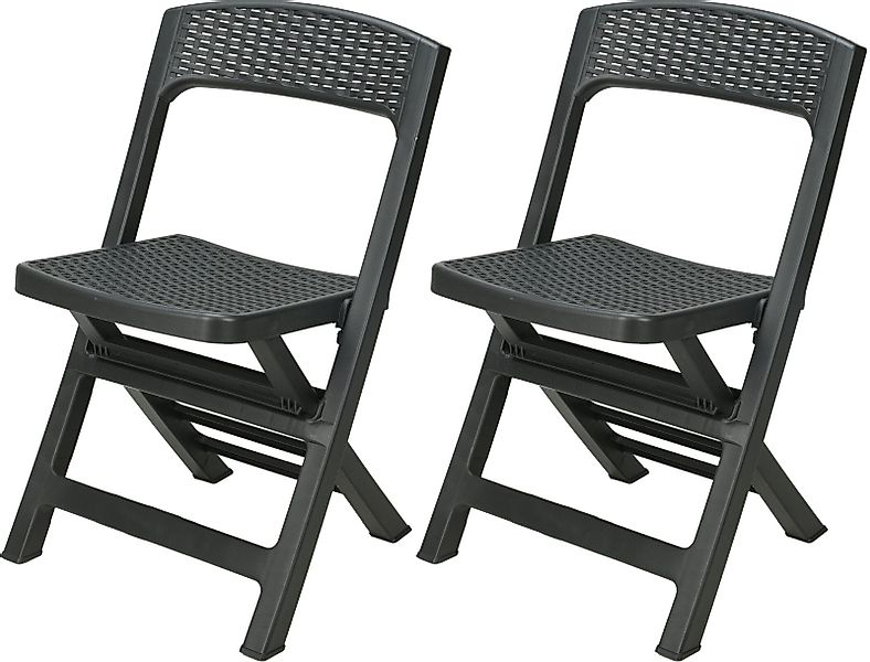 Progarden Klappstuhl Balkonstuhl Terrassenstuhl Anthrazit Kunststoff günstig online kaufen