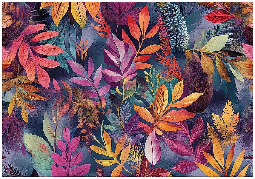 Wallarena Fototapete Blätter Bunt Natur Vlies Tapete Wohnzimmer Schlafzimme günstig online kaufen