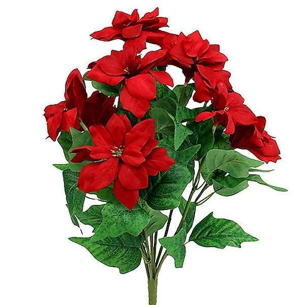 Winterliche Kunstpflanze Strauß Weihnachtsstern Rot L47cm günstig online kaufen