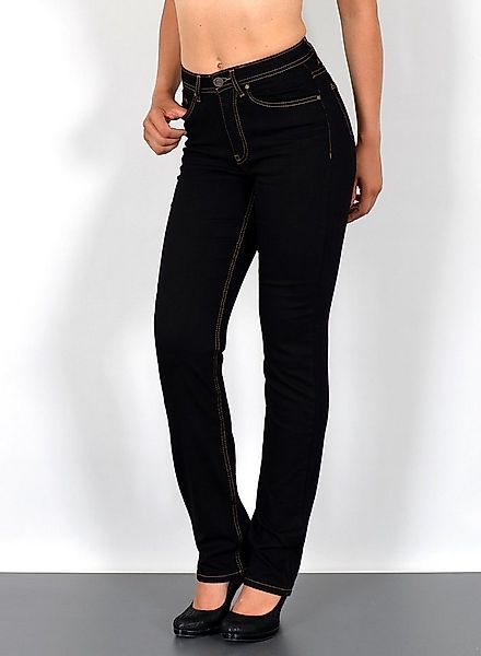 ESRA Straight-Jeans Stretch-Jeans Damen High Waist Jeans Straight Leg Hose günstig online kaufen