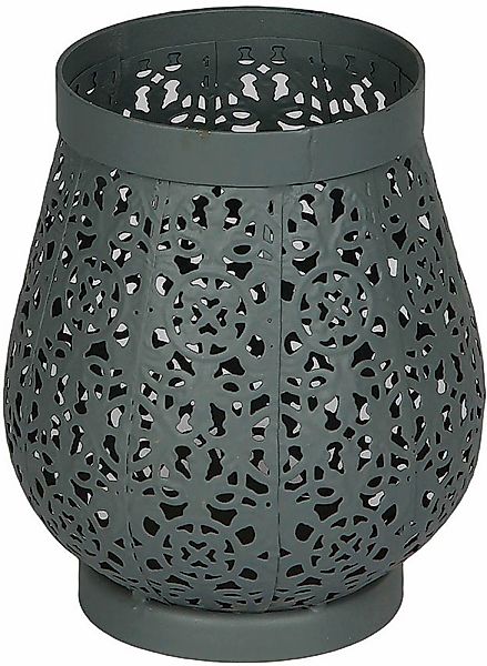 Ambiente Haus Kerzenlaterne "Laterne aus Metall in Grau - (H) 16cm" günstig online kaufen