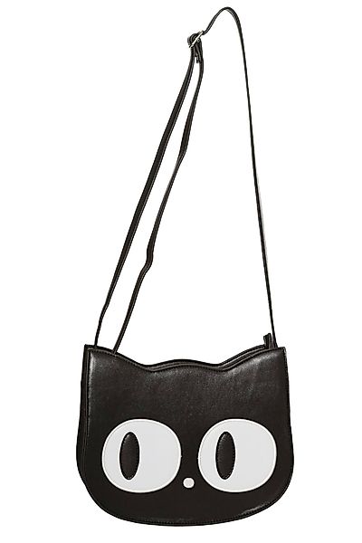 Banned Schultertasche Addis Schwarz, Katzen Gesicht günstig online kaufen