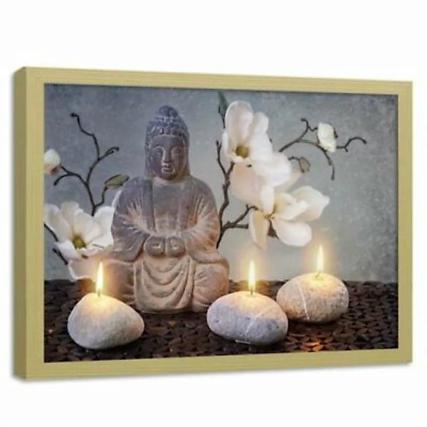 FEEBY® Kunst Buddha Candles Leinwandbilder bunt Gr. 60 x 40 günstig online kaufen