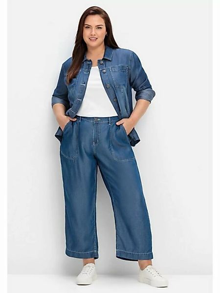 Sheego Weite Jeans "Große Größen", aus TENCEL™ Lyocell, mit Kontrastnähten günstig online kaufen