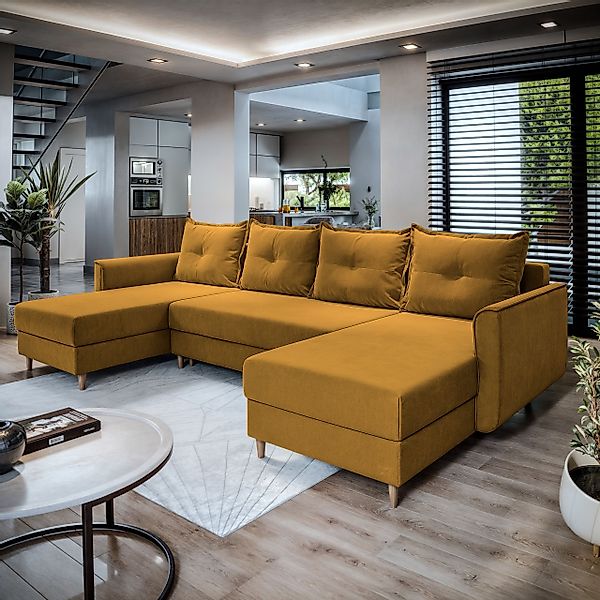 Masseno Ecksofa VERNI mit Schlaffunktion U-Form, günstig online kaufen