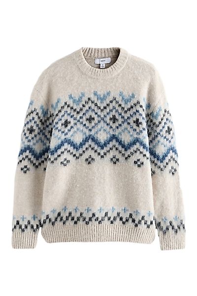 Next Rundhalspullover Angerauter Relaxed Fit Rundhalspullover günstig online kaufen